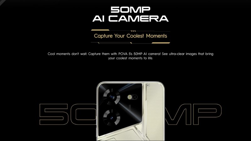 Tecno Pova 5 được trang bị camera 50 MP hứa hẹn đem đến những bức ảnh chân thực Tecno POVA 5 được trang bị camera 50 MP đem đến những bức ảnh chân thực