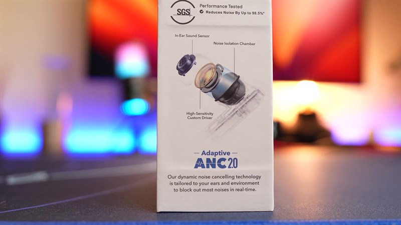 Thiết bị hỗ trợ tính năng chống ồn chủ động ANC 2.0, giảm tiếng ồn lên đến 98.5%. Thiết bị hỗ trợ tính năng chống ồn chủ động ANC 2.0, giảm tiếng ồn lên đến 98.5%.