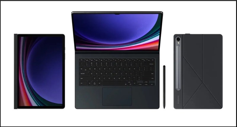 Galaxy Tab S9 Ultra cũng hỗ trợ các phụ kiện như bút cảm ứng S Pen và bàn phím kiêm cover Book Cover Keyboard... Galaxy Tab S9 Ultra cũng hỗ trợ các phụ kiện như bút cảm ứng S Pen và bàn phím kiêm cover Book Cover Keyboard...