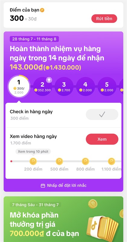 Theo TikTok công bố, số tiền kiếm được có thể lên đến 143 nghìn đồng trong vòng 14 ngày Theo TikTok công bố, số tiền kiếm được có thể lên đến 143 nghìn đồng trong vòng 14 ngày