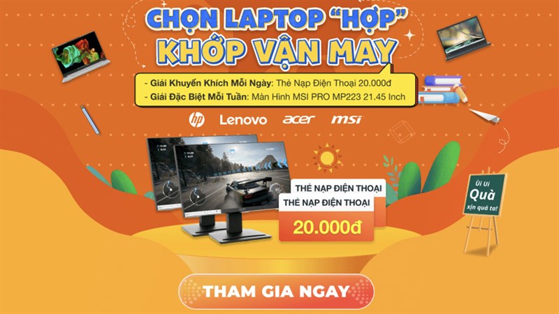 Tham gia minigame 'Chọn laptop HỢP - KHỚP vận may', nhận màn hình MSI mỗi tuần