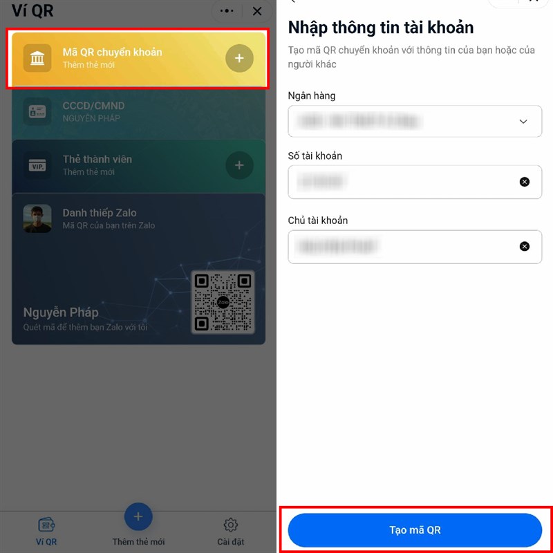 Cách tạo mã QR chuyển khoản nhanh trên Zalo