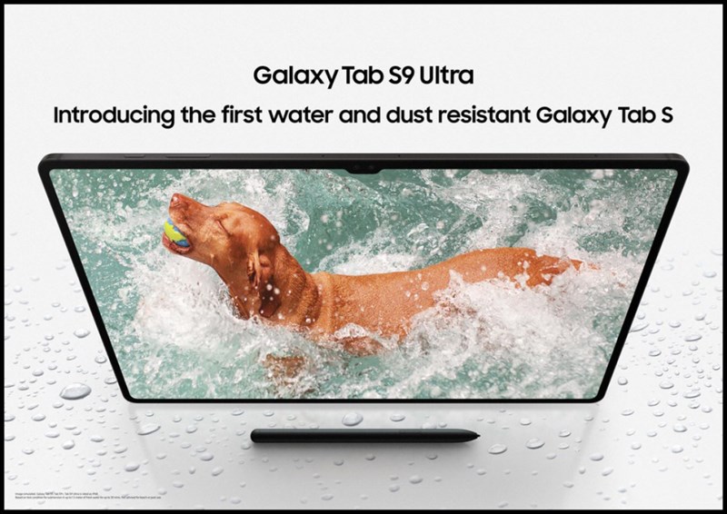 Galaxy Tab S9 Ultra nổi bật hơn so với nhiều đối thủ trong cùng phân khúc nhờ vào khả năng kháng nước, bụi IP68. Galaxy Tab S9 Ultra nổi bật hơn so với nhiều đối thủ trong cùng phân khúc nhờ vào khả năng kháng nước, bụi IP68.