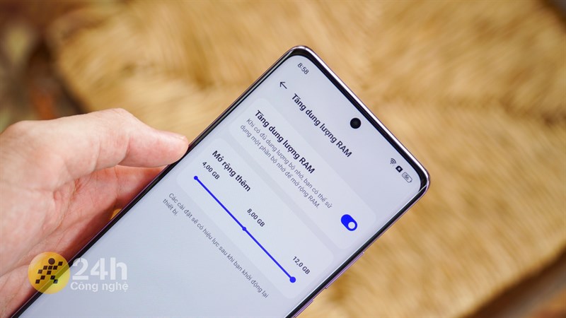 OPPO Reno10 Pro 5G còn được trang bị dung lượng RAM tối đa 24 GB (12 GB RAM chính + 12 GB RAM ảo)