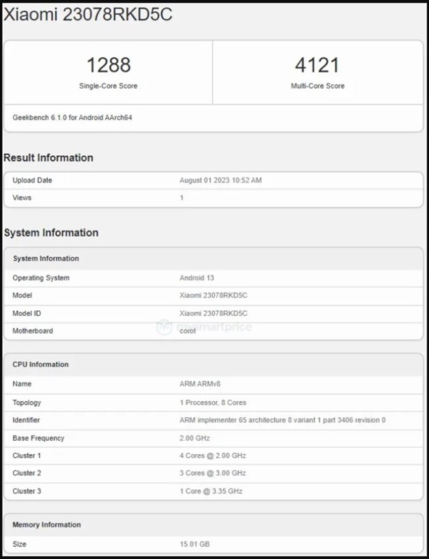 Điểm số Geekbench bị rò rỉ của Redmi K60 Ultra Điểm số Geekbench bị rò rỉ của Redmi K60 Ultra