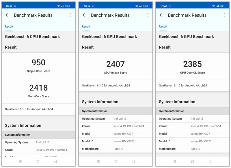 Điểm hiệu năng của realme 11 Pro 5G được chấm bởi Geekbench 6