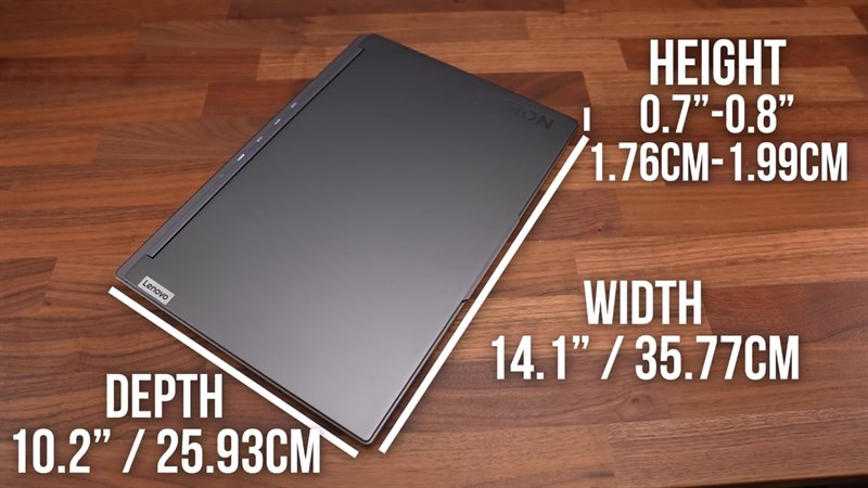 Lenovo Legion Slim 7i 2023 có kích thước 17.6-19.9 x 357.7 x 259.3 mm và khối lượng vào khoảng 2 kg. Lenovo Legion Slim 7i 2023 có kích thước 17.6-19.9 x 357.7 x 259.3 mm và khối lượng vào khoảng 2 kg.