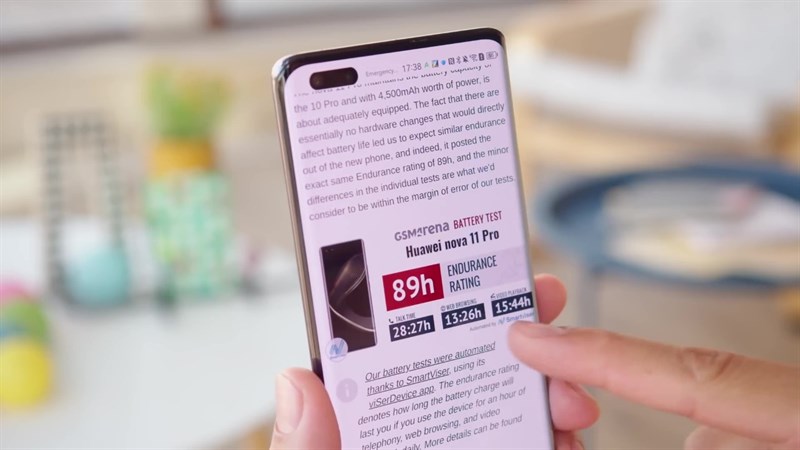 nova 11 Pro tiếp tục giữ nguyên dung lượng pin của 10 Pro với viên pin 4.500mAh, đây một con số tốt. nova 11 Pro tiếp tục giữ nguyên dung lượng pin của 10 Pro với viên pin 4.500mAh, đây một con số tốt.