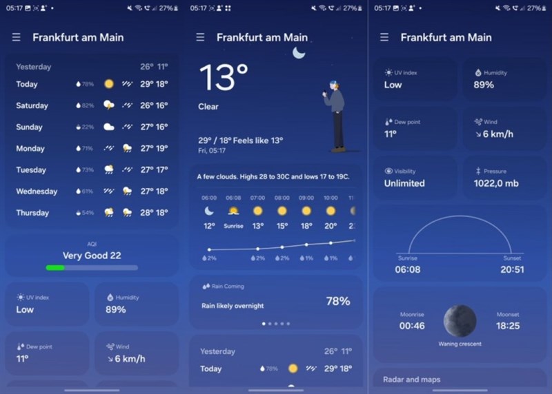 One UI 6.0 cũng thiết kế lại ứng dụng Thời tiết One UI 6.0 cũng thiết kế lại ứng dụng Thời tiết