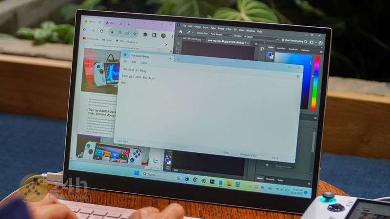 Với set up trên mình có thể dùng ASUS ROG Ally để gõ văn bản