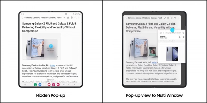 Tính năng Hidden pop-up độc đáo, và khả năng Pop-up view sang chế độ Multi Window một cách dễ dành Tính năng Hidden pop-up độc đáo, và khả năng Pop-up view sang chế độ Multi Window một cách dễ dành