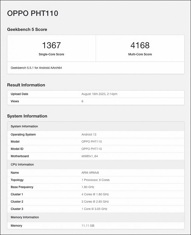 OPPO Find N3 Flip lộ điểm trên Geekbench, rò rỉ thông số kỹ thuật ấn tượng