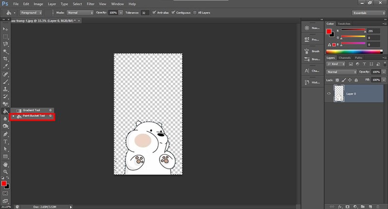 Cách đổ màu, tô màu nền trong Photoshop Cách đổ màu, tô màu nền trong Photoshop
