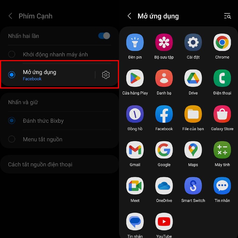 Hướng dẫn cách mở ứng dụng từ phím nguồn Samsung Hướng dẫn cách mở ứng dụng từ phím nguồn Samsung