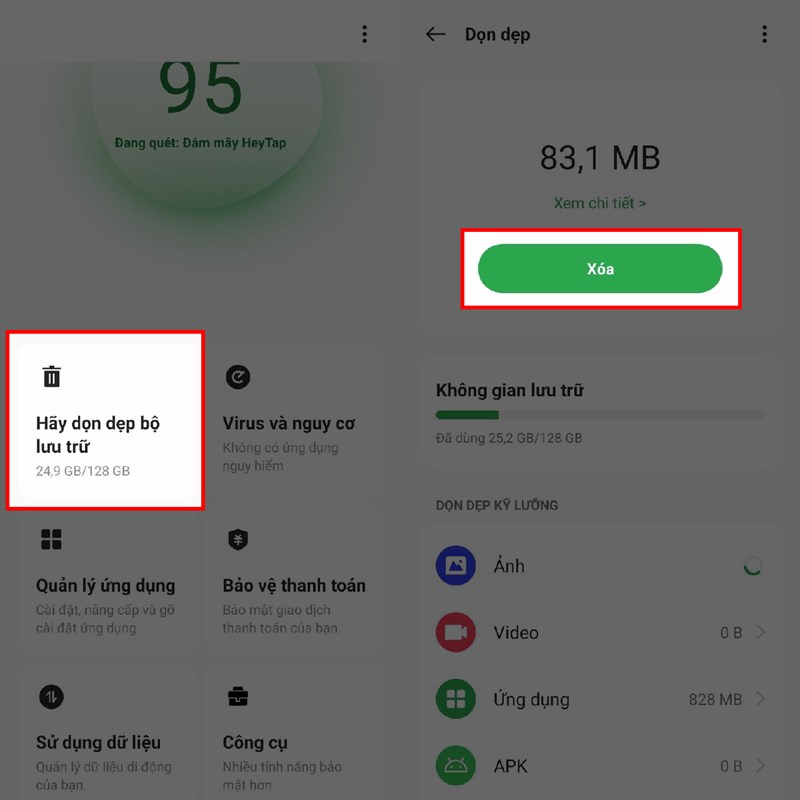 Hướng dẫn cách dọn dẹp rác trên OPPO A58 Hướng dẫn cách dọn dẹp rác trên OPPO A58
