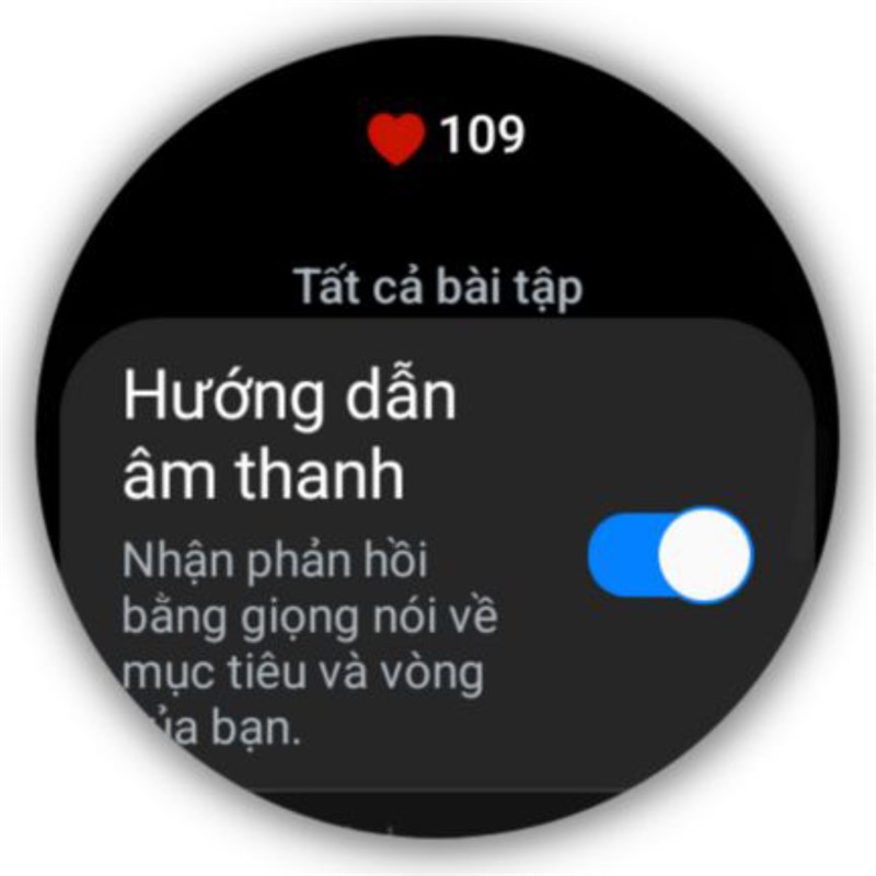 Tính năng 'Hướng dẫn âm thanh' trên Galaxy Watch6 Classic.