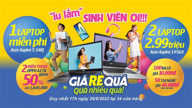 Ngày hội sắm Laptop GIÁ RẺ QUÁ quay trở lại, thêm hàng ngàn sản phẩm giá cực 'iu' Ngày hội sắm Laptop GIÁ RẺ QUÁ quay trở lại, thêm hàng ngàn sản phẩm giá cực 'iu'