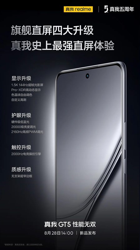 Ngoài tấm nền xịn, màn hình của realme GT5 còn được đầu tư hàng loạt công nghệ tiên tiến Ngoài tấm nền xịn, màn hình của realme GT5 còn được đầu tư hàng loạt công nghệ tiên tiến