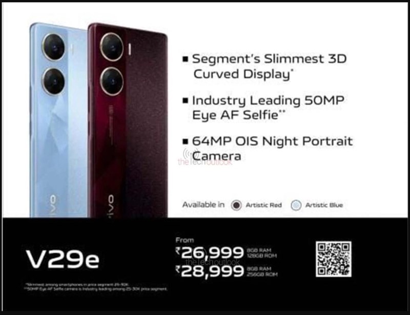 Ảnh quảng cáo bị rò rỉ của Vivo V29e Ảnh quảng cáo bị rò rỉ của Vivo V29e