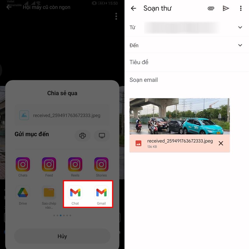 Cách gửi ảnh từ Messenger sang Gmail Cách gửi ảnh từ Messenger sang Gmail