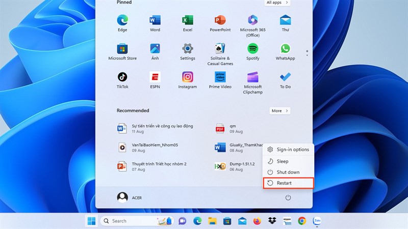5 cách khởi động lại máy tính Windows