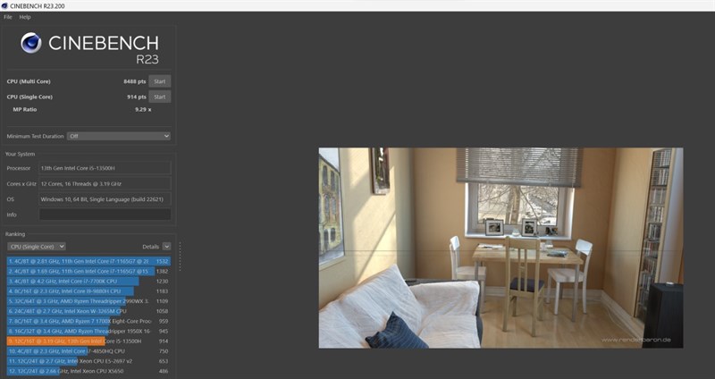 Điểm Cinebench R23 của ASUS Vivobook 14X OLED KM006W. Điểm Cinebench R23 của ASUS Vivobook 14X OLED KM006W.