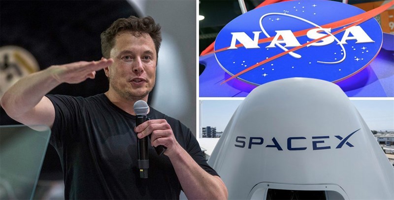 Hình ảnh tỷ phú Elon Musk và SpaceX