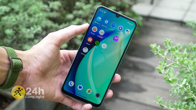 Màn hình realme C51 có chất lượng hiển thị tốt.