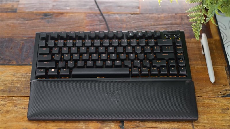 Razer BlackWidow V4 75% được đính kèm đệm kê tay cực tiện lợi Razer BlackWidow V4 75% được đính kèm đệm kê tay cực tiện lợi