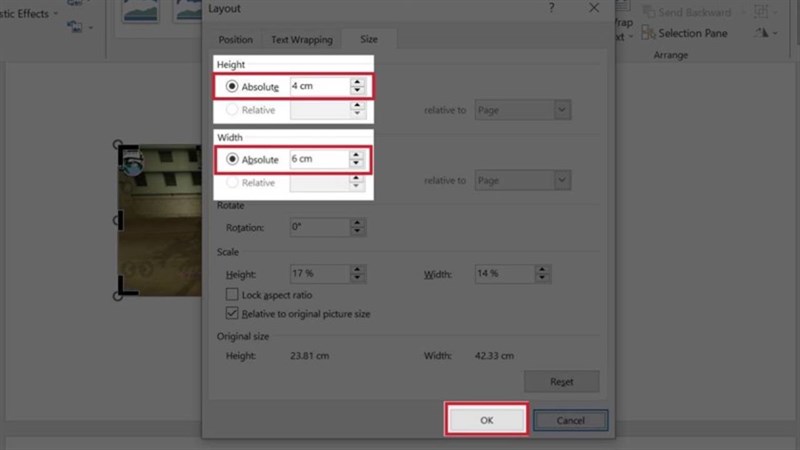 Cách chỉnh kích thước ảnh 4x6 trong Word