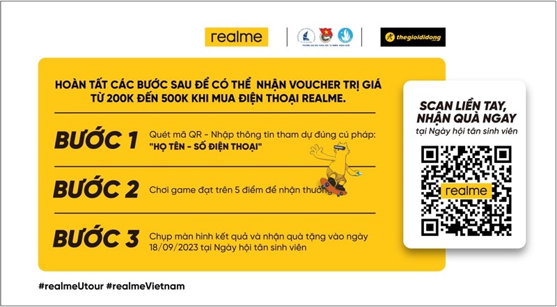Không thể thiếu những voucher giảm giá điện thoại realme với giá trị lên tới 300 nghìn đồng