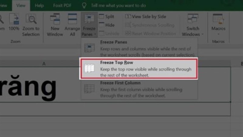 Cách giữ tiêu đề trong Excel
