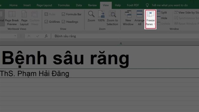 Cách giữ tiêu đề trong Excel