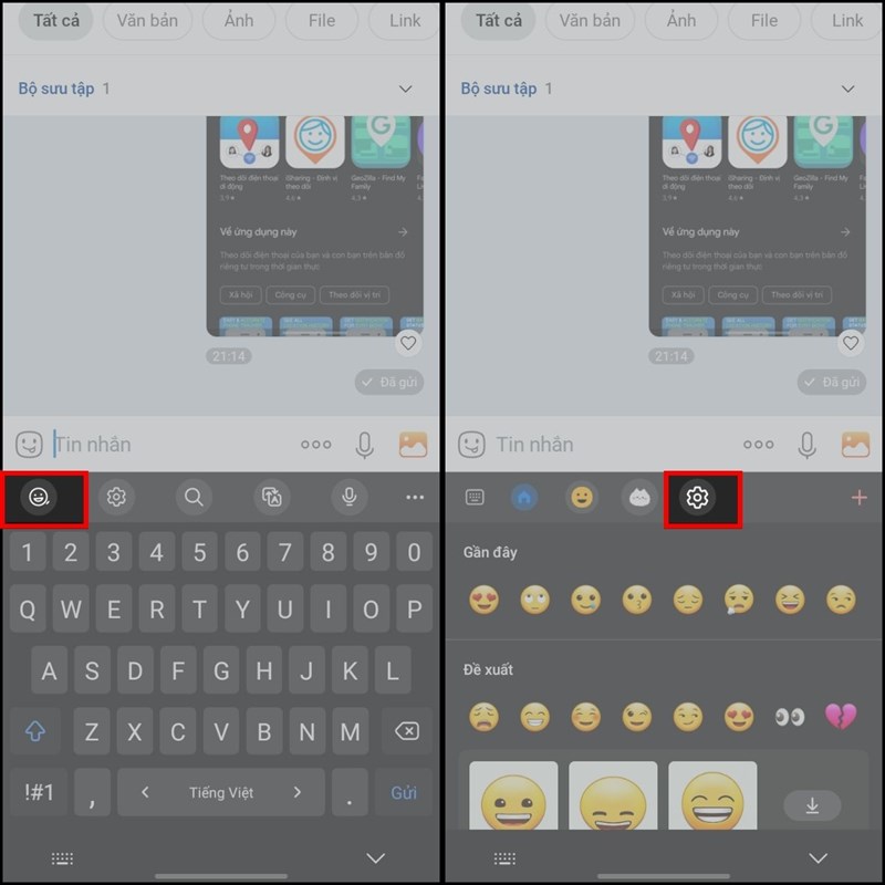 Cách bật gift emoji trên Android