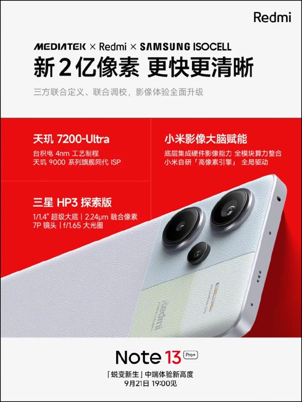 Các thông số kĩ thuật chính của Redmi Note 13 Pro+