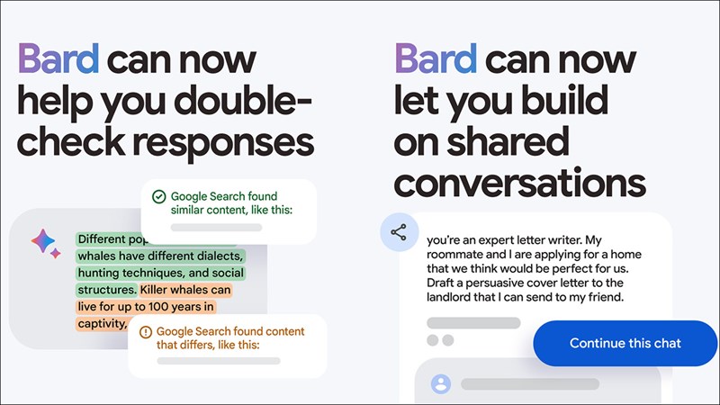 Google Bard có thể giúp người dùng truy vấn được nhiều thông tin hơn Google Bard có thể giúp người dùng truy vấn được nhiều thông tin hơn