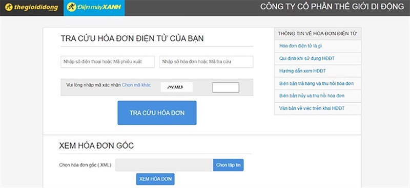 tra cứu hóa đơn để nhận hóa đơn điện tử