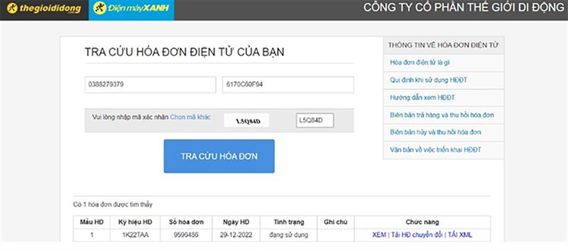 tra cứu hóa đơn để nhận hóa đơn điện tử