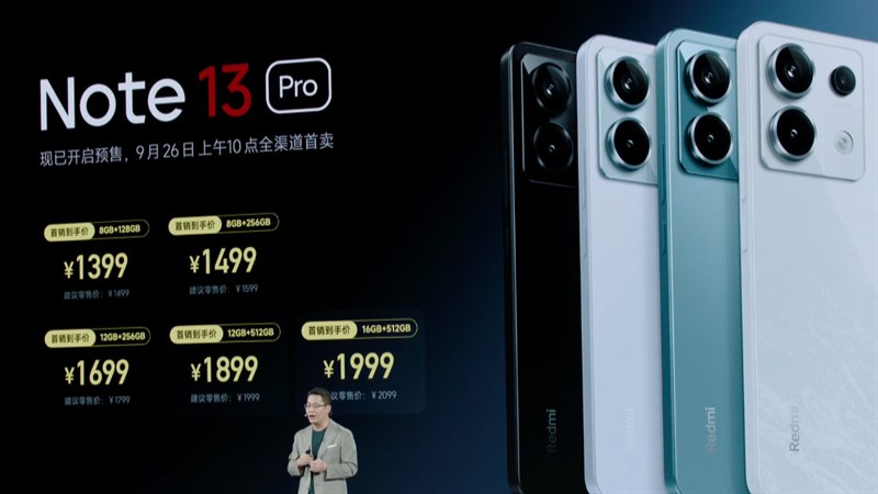 Giá bán của Redmi Note 13 Pro theo các phiên bản dung lượng Giá bán của Redmi Note 13 Pro theo các phiên bản dung lượng