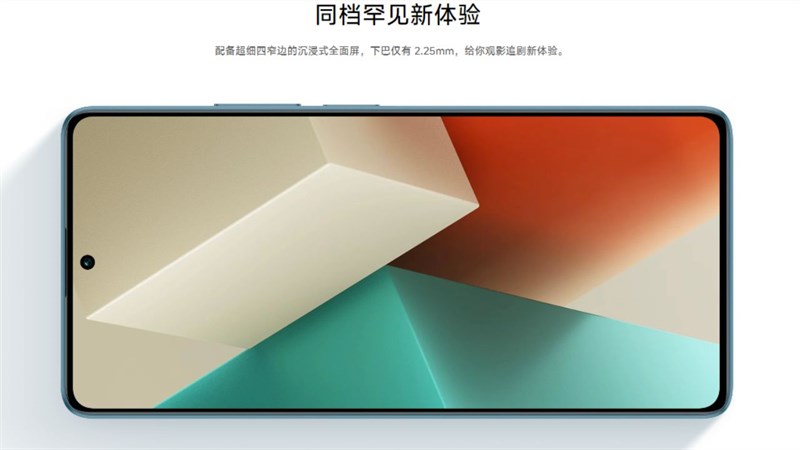 Ở mặt trước, Redmi Note 13 sở hữu màn hình OLED đục lỗ ở vị trí trung tâm. Ở mặt trước, Redmi Note 13 sở hữu màn hình OLED đục lỗ ở vị trí trung tâm.