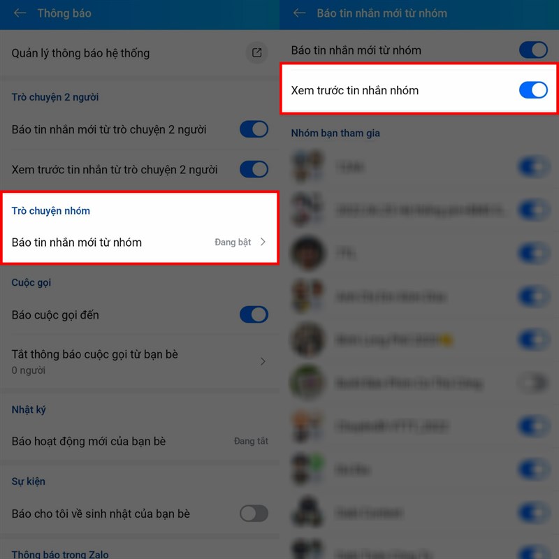 Zalo không hiện tin nhắn trong thông báo Zalo không hiện tin nhắn trong thông báo