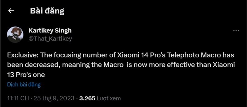 Xiaomi 14 Pro sẽ có camera tele xịn hơn Xiaomi 13 Pro Xiaomi 14 Pro sẽ có camera tele xịn hơn Xiaomi 13 Pro