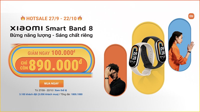 Quá HOT: Xiaomi Smartband 8 chưa tới 3 tuần đã 'cháy' 3.000 suất, mua ngay kẻo hết! Quá HOT: Xiaomi Smartband 8 chưa tới 3 tuần đã 'cháy' 3.000 suất, mua ngay kẻo hết!
