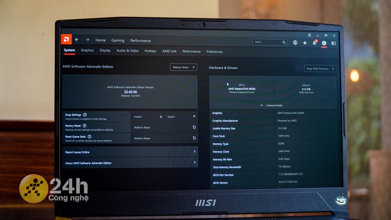 Thông số cấu hình của MSI Bravo 15 B7ED Thông số cấu hình của MSI Bravo 15 B7ED