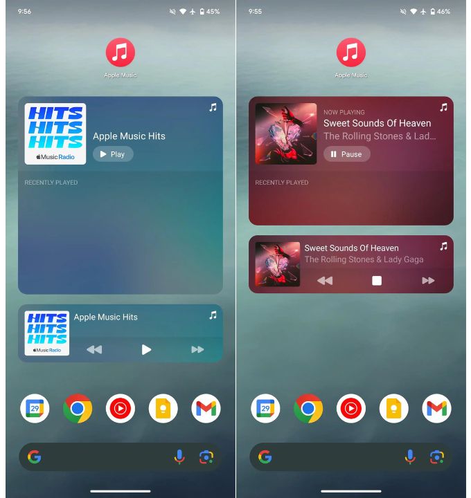 Thay đổi lớn nhất cho Apple Music trên Android lần này là về widget
