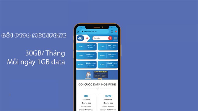 Cách đăng ký gói cước PT70 Mobifone Cách đăng ký gói cước PT70 Mobifone