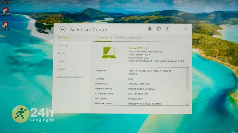 Acer Aspire Vero AV15 51 sở hữu cấu hình tốt. Acer Aspire Vero AV15 51 sở hữu cấu hình tốt.