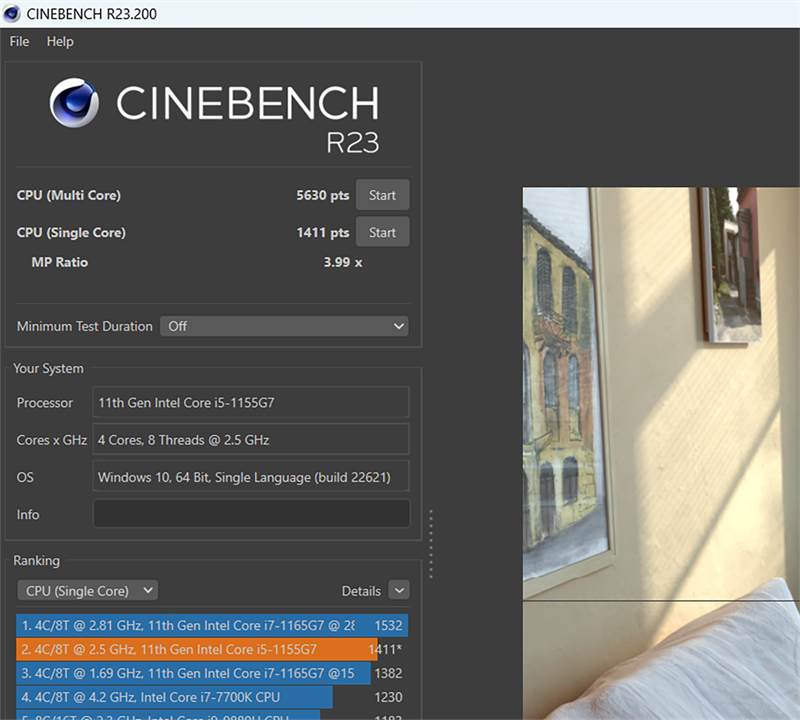 Điểm Cinebench R23 trên Acer Aspire Vero AV15 51. Điểm Cinebench R23 trên Acer Aspire Vero AV15 51.