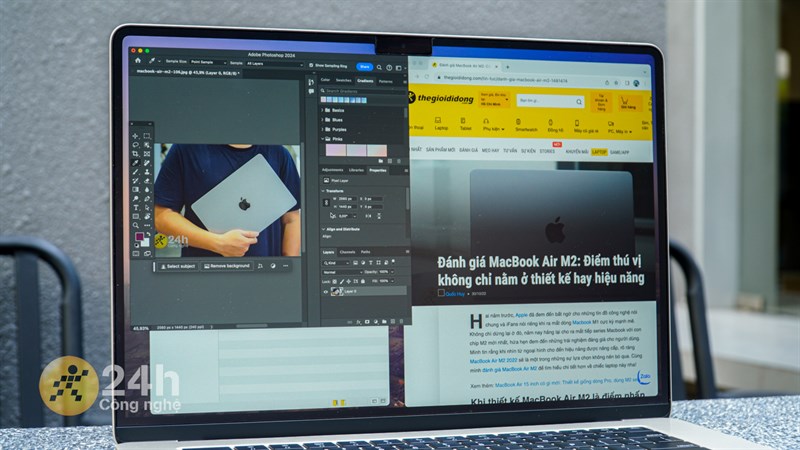 Hầu hết những tác vụ, ứng dụng mà mình thường dùng đều hoạt động mượt mà trên MacBook Air 15 inch M2 chạy macOS 14.