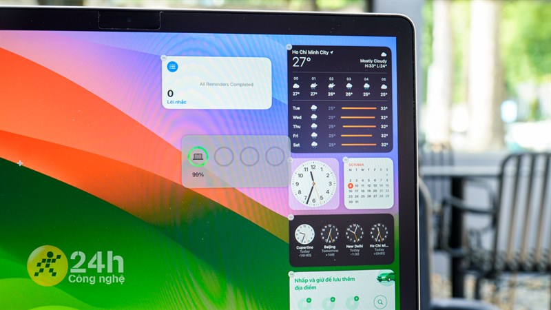 Sau khi cập nhật macOS Sonoma, mình có thể thêm các Widget vào màn hình Desktop trên máy Mac